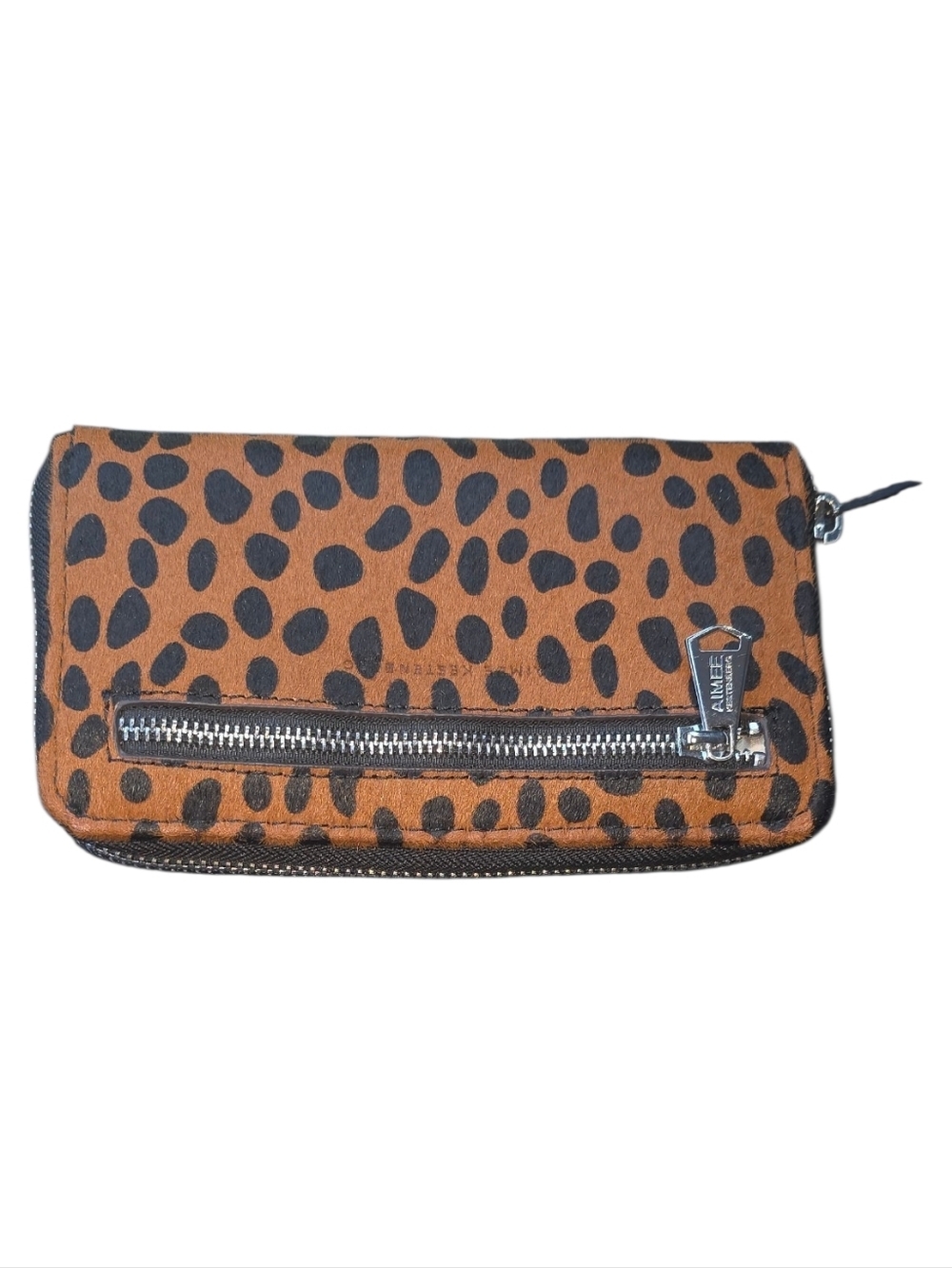 Aimee Kestenberg Cowhair Dyed Cheetah Print Zip Clutch
